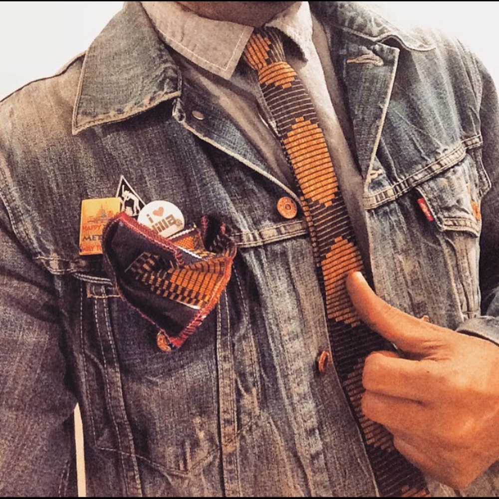 Men’s Wax Print Necktie & Pocket Square Set